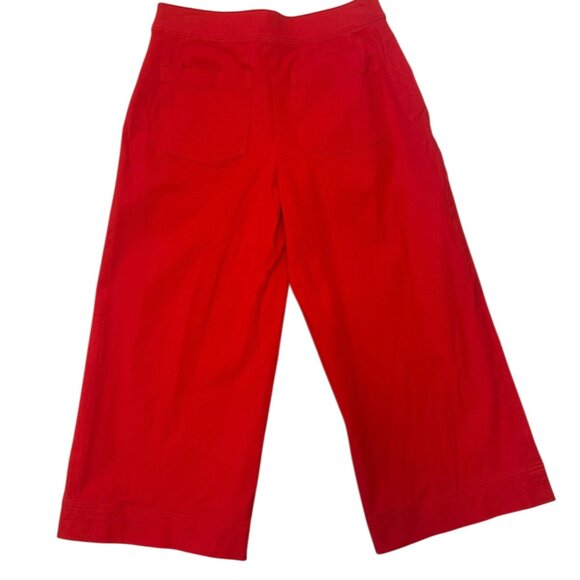 Spanx On-the-Go Cropped Wide Leg Ankle Pants in True Red Women's size L Petite - Picture 9 of 10